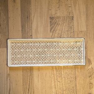 Ceramic Christmas Display Tray With Faux Gold Painted Detail